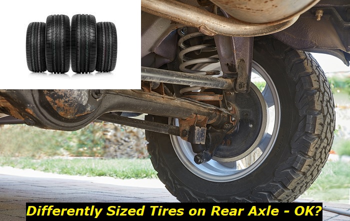 differently sized tires on rear axle